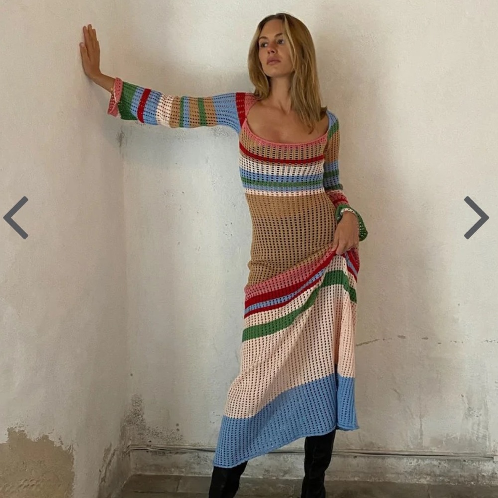 Verge girl work of art crochet maxi dress